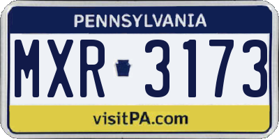 PA license plate MXR3173