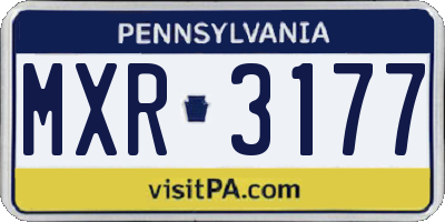 PA license plate MXR3177