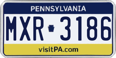 PA license plate MXR3186