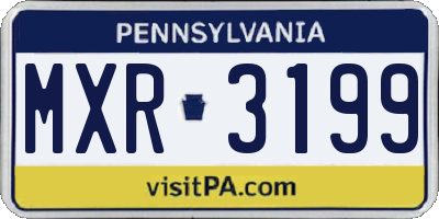 PA license plate MXR3199