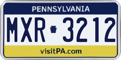 PA license plate MXR3212