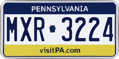 PA license plate MXR3224