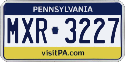 PA license plate MXR3227