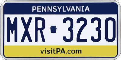 PA license plate MXR3230
