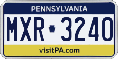 PA license plate MXR3240