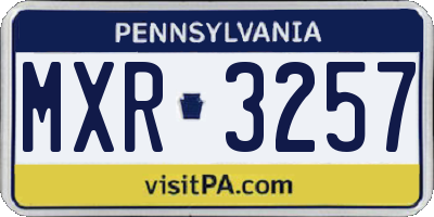 PA license plate MXR3257