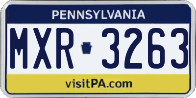 PA license plate MXR3263