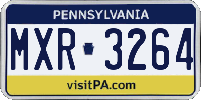 PA license plate MXR3264