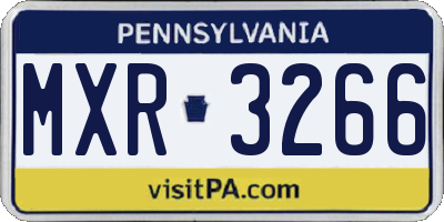 PA license plate MXR3266