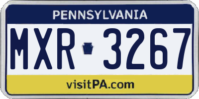 PA license plate MXR3267