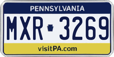 PA license plate MXR3269