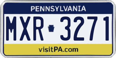 PA license plate MXR3271