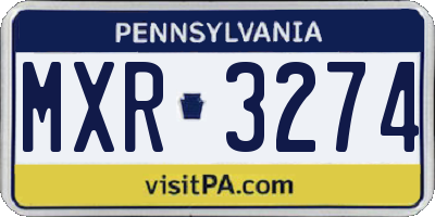 PA license plate MXR3274