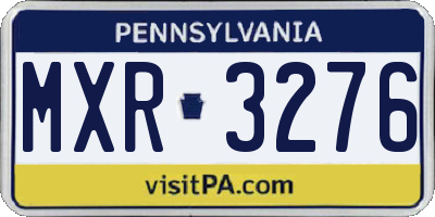 PA license plate MXR3276