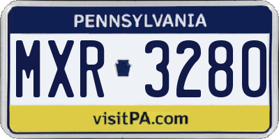 PA license plate MXR3280