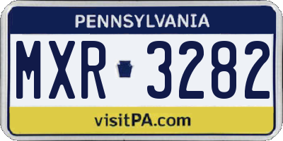 PA license plate MXR3282