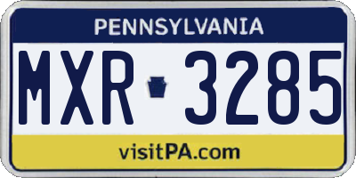 PA license plate MXR3285