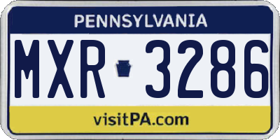 PA license plate MXR3286