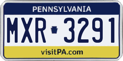 PA license plate MXR3291