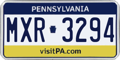 PA license plate MXR3294