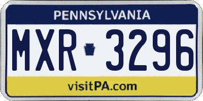 PA license plate MXR3296