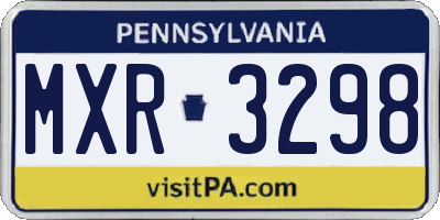 PA license plate MXR3298