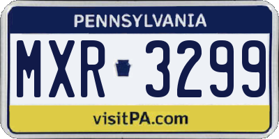 PA license plate MXR3299