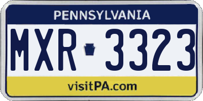 PA license plate MXR3323