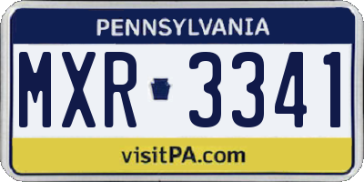 PA license plate MXR3341