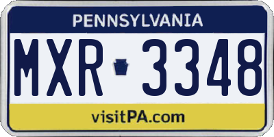 PA license plate MXR3348