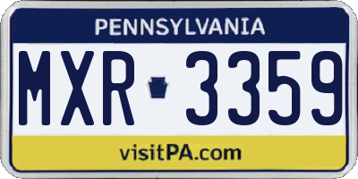 PA license plate MXR3359