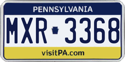 PA license plate MXR3368