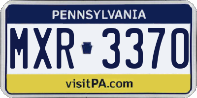 PA license plate MXR3370