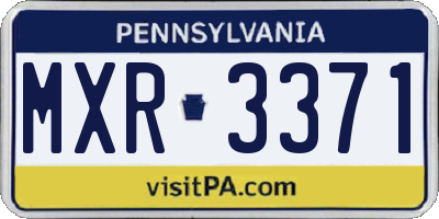 PA license plate MXR3371