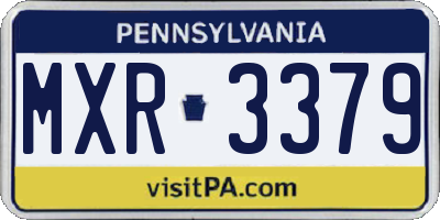 PA license plate MXR3379