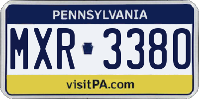PA license plate MXR3380