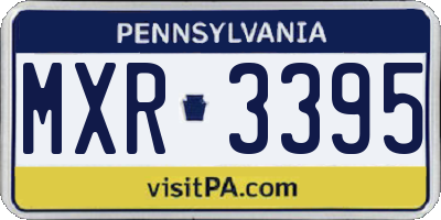 PA license plate MXR3395