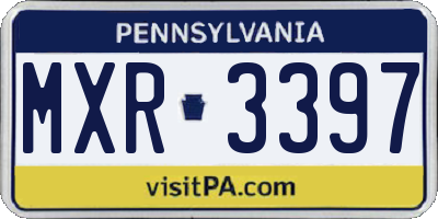 PA license plate MXR3397