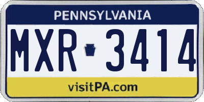 PA license plate MXR3414