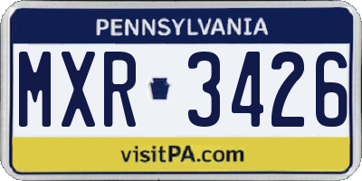 PA license plate MXR3426