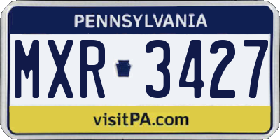 PA license plate MXR3427