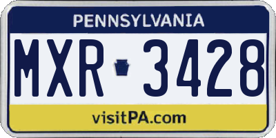 PA license plate MXR3428