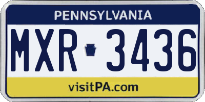 PA license plate MXR3436