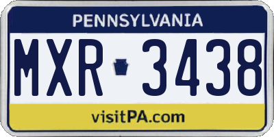 PA license plate MXR3438