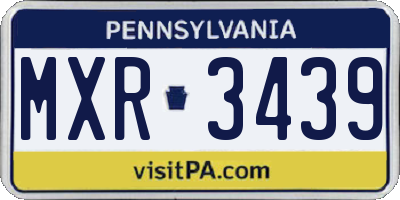 PA license plate MXR3439