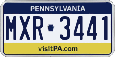 PA license plate MXR3441