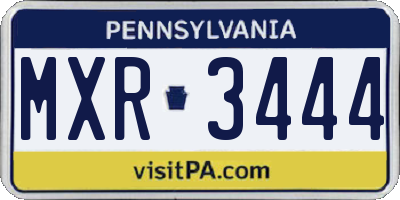 PA license plate MXR3444