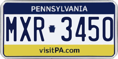 PA license plate MXR3450