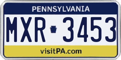PA license plate MXR3453