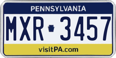 PA license plate MXR3457
